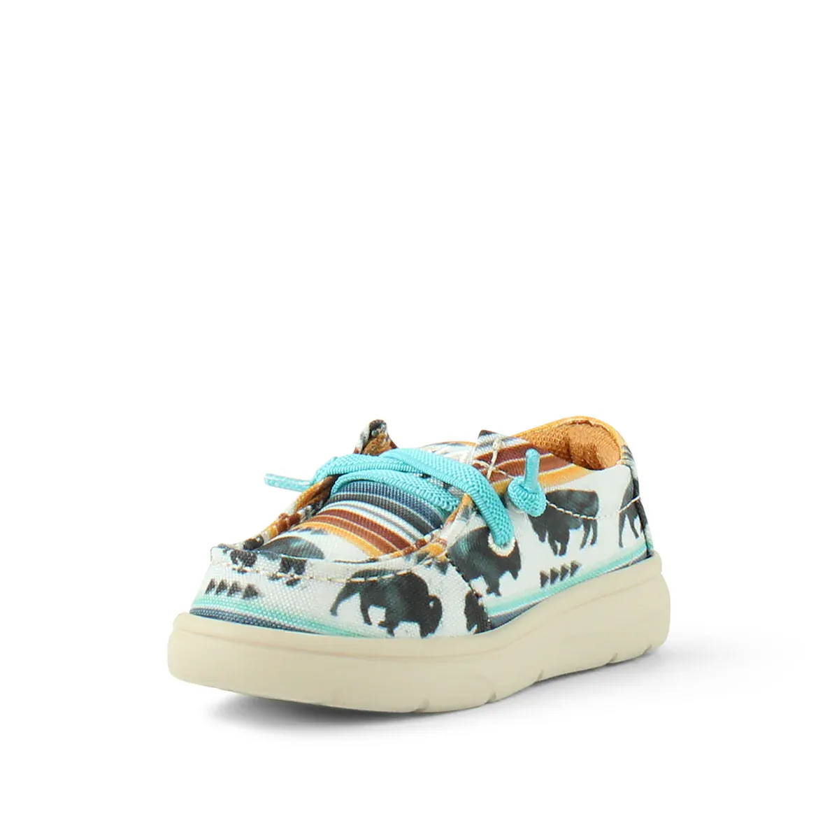 Ariat Kid's Lil' Stompers Buffalo Print Hilo Shoes - Multi Coloured, Size: 4