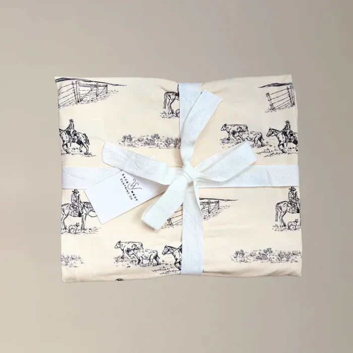 Prairie Cowboy Swaddle Blanket-Multiple Colors, Color: Cream