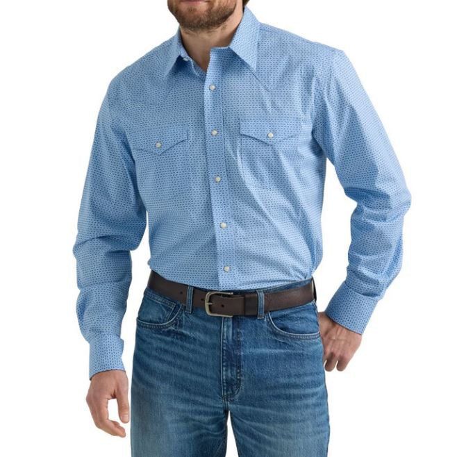 Wrangler Men's 20X Competition Long Sleeve Shirt -Blue