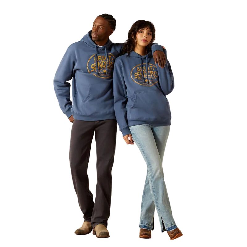 Ariat Men's Long Sleeve Sendero Back in the Saddle Hoodie - Dark Denim