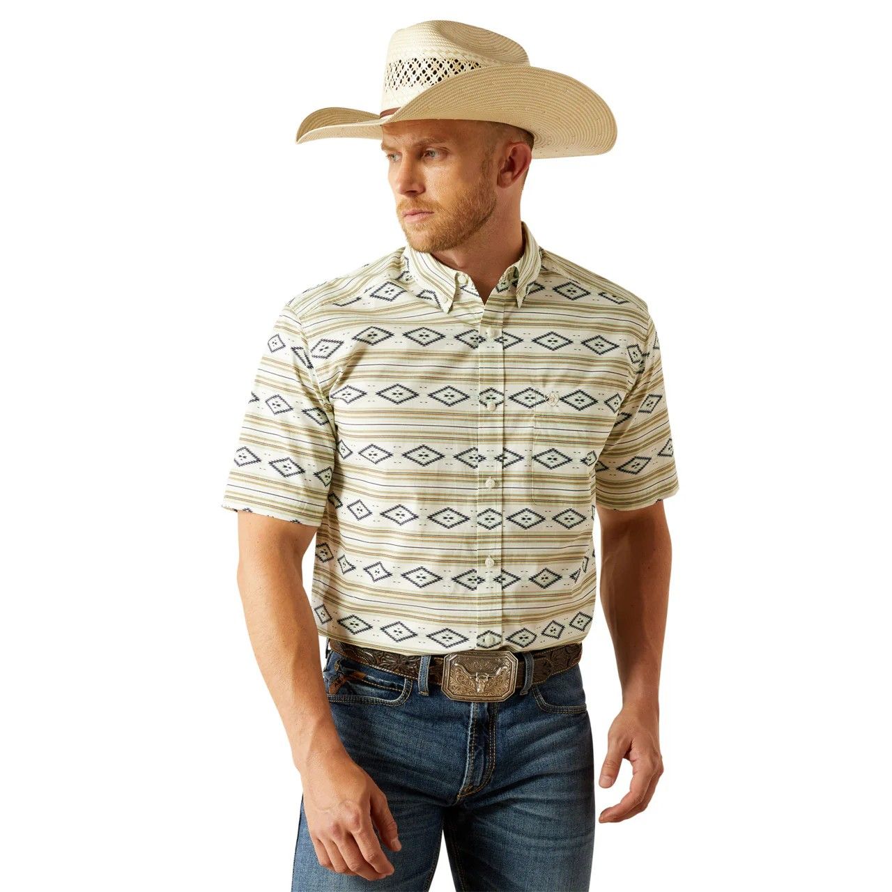 Ariat Men's Christopher Classic Short Sleeve Shirt - Mint