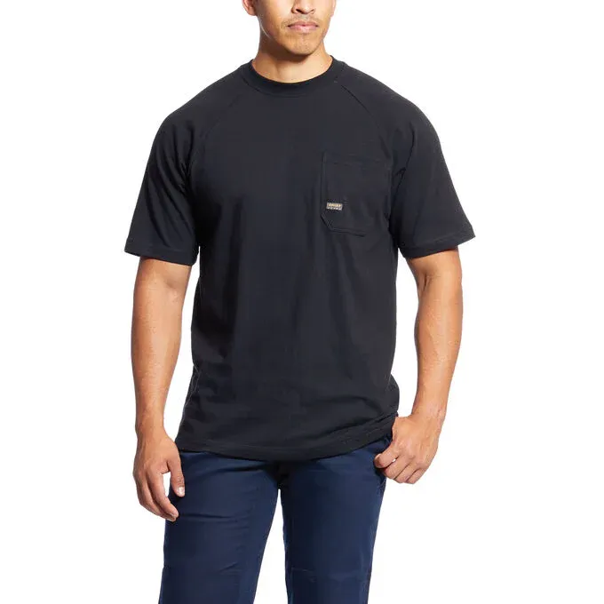 Ariat Men's Rebar Cotton Strong T-Shirt - Black, Colour: BLACK, Size: 3XL