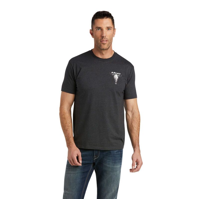 Ariat Mens Halftone USA TShirt Charcoal Heather