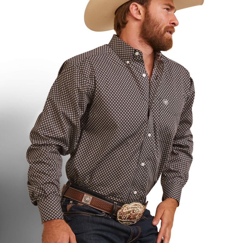 Ariat Mens Wrinkle Free Oscar Fitted Shirt - Black