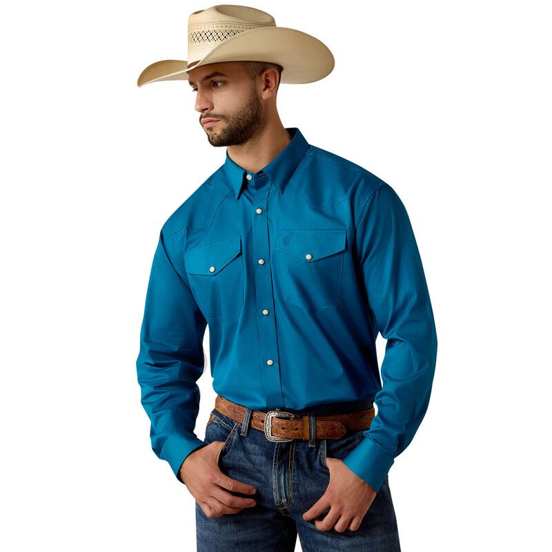 Ariat Men's Lightweight Twill Long Sleeve Snap Shirt - S