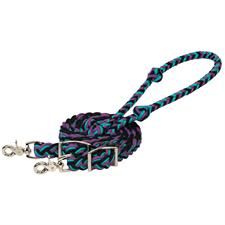 Weaver Leather 3/4 x 8 Ecoluxe Barrel Rein, Color: 110-Black/Turquoise/Purple
