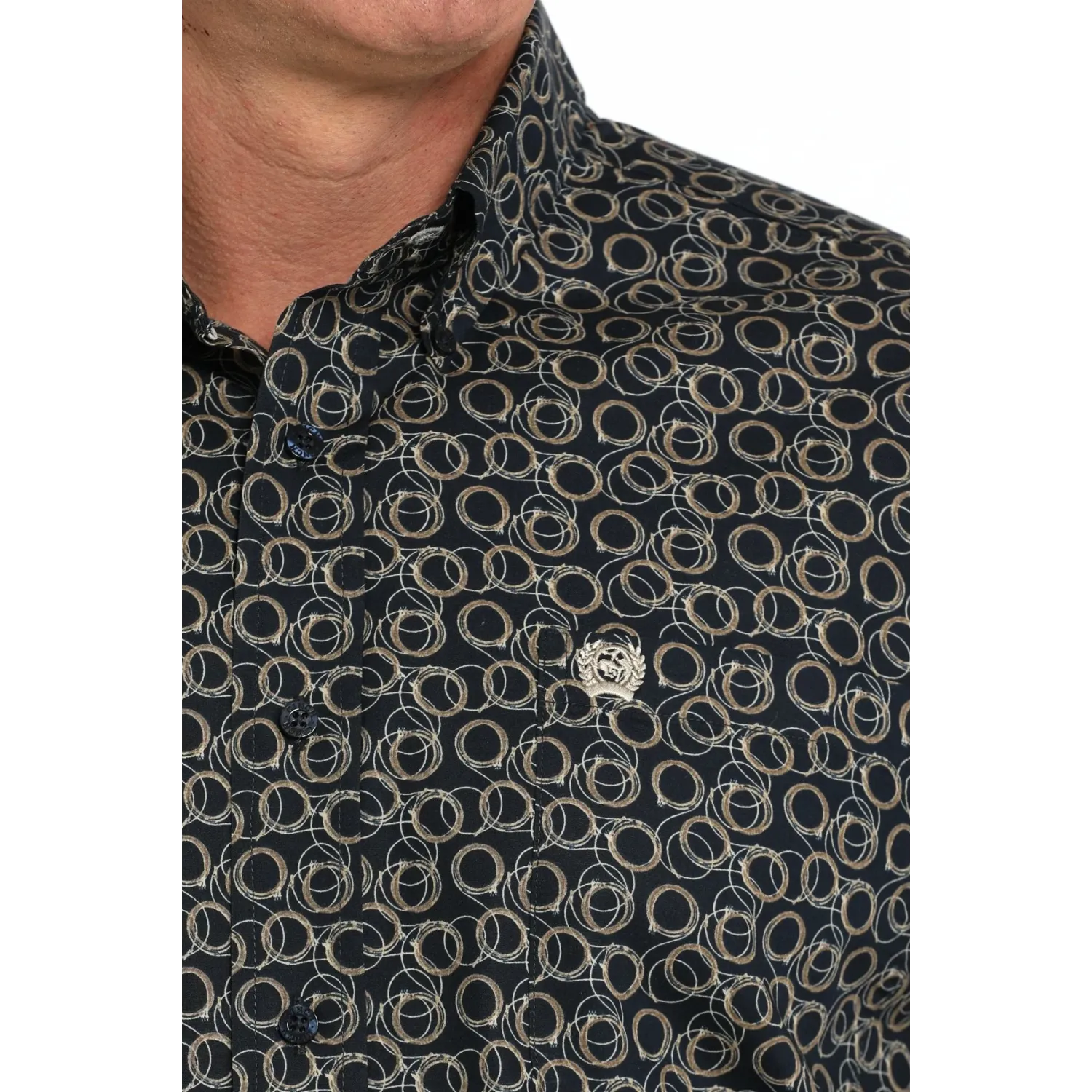 Cinch Men's Rope Print Long Sleeve Western Shirt - Navy
