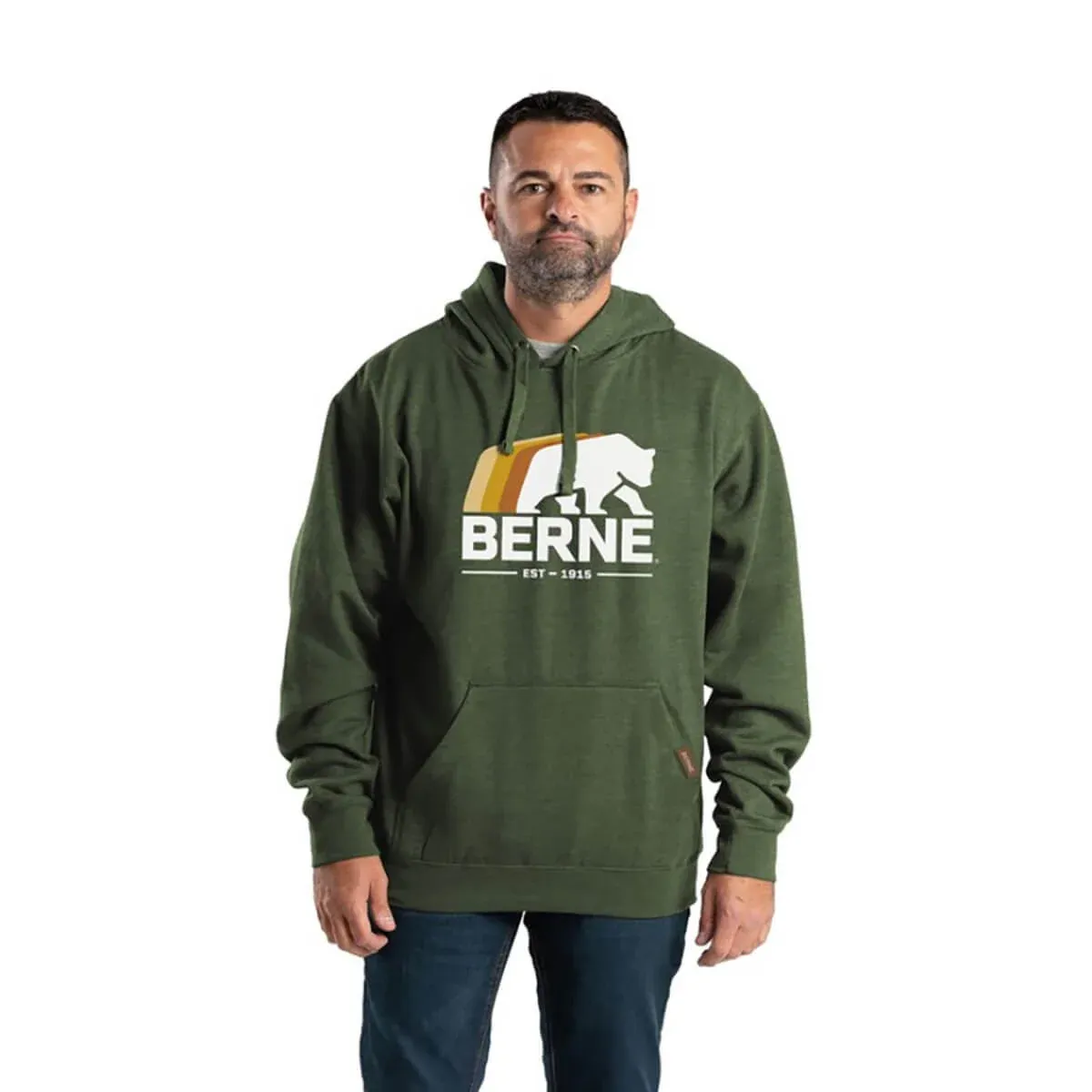 Berne Men's Heritage Graphic Hooded Pullover Sweatshirt, Color: Dog, Size: 2XL