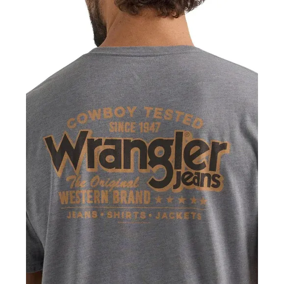 Wrangler® Men's Graphic Short Sleeve T-Shirt - Graphite Heather, Size: S