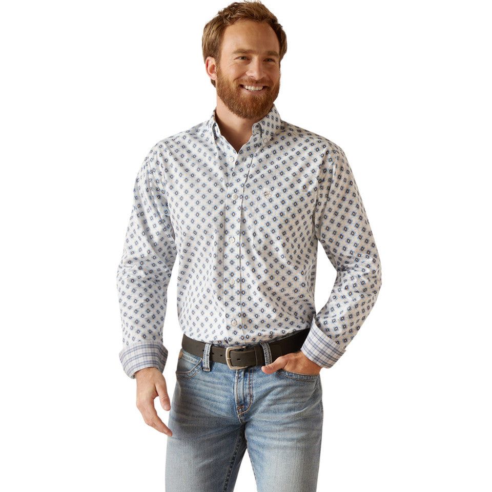 Ariat Men's Kobe Fitted Shirt - White Sand