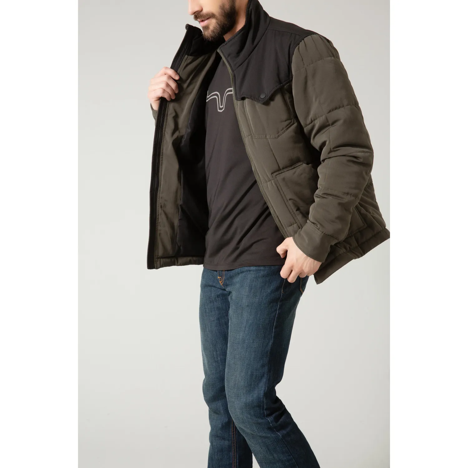 Kimes Men's Colt Jacket - Multiple Colours, Colour: Black/Army, Size: 2XL