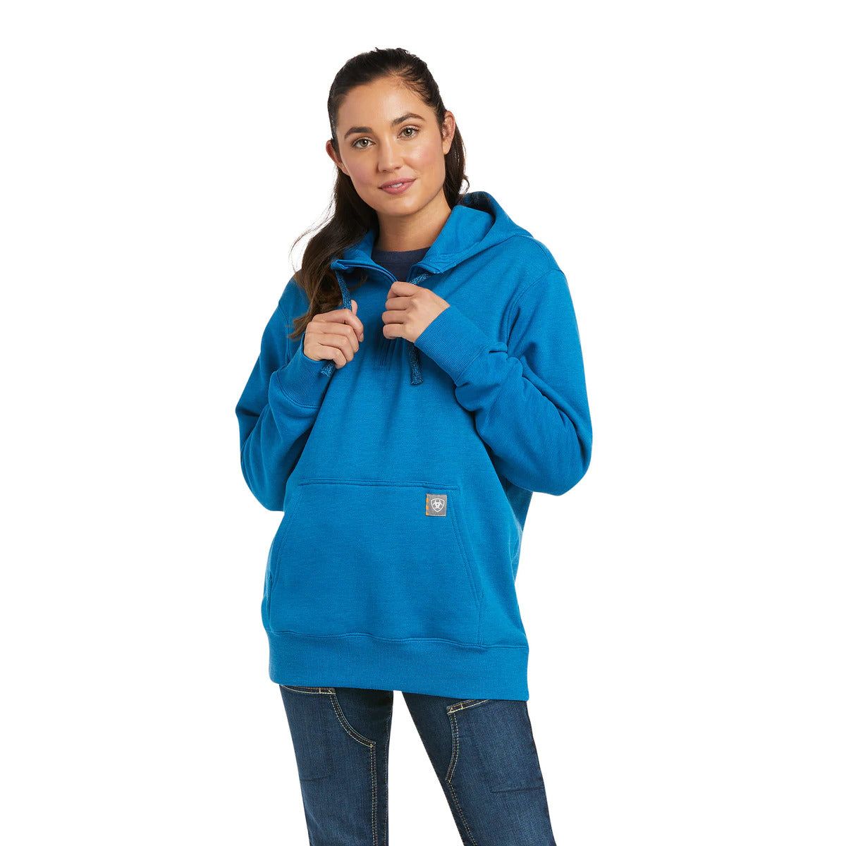 Womens Rebar Skill Set 1/2 Zip Hoodie - Mykonos Blue