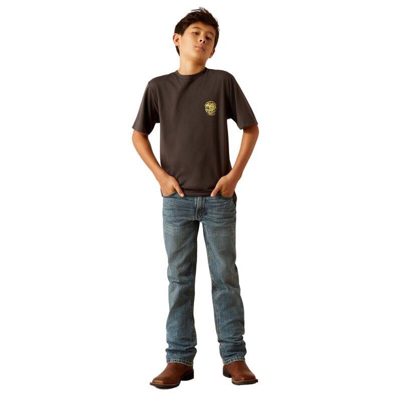 Ariat Boy's Short Sleeve Take the Long Way Tee Shirt - Vintage Black
