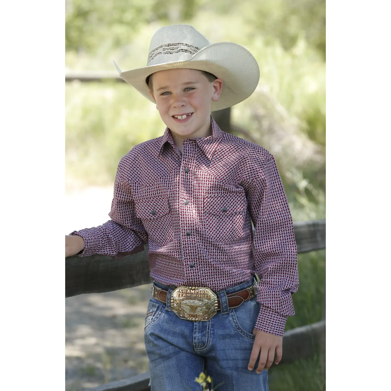 Cinch Boys LS Print, Size: SMALL