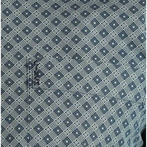 Cinch Men's Long Sleeve Plaid Button Down Western Shirt- Navy - MTW1