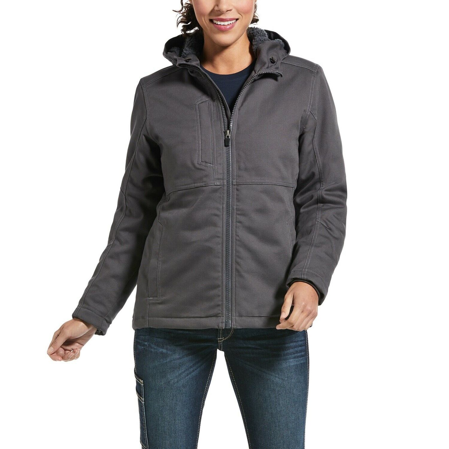 Ariat Women's Rebar Duracanvas Insulated Jacket - Multiple Colours, Color: Grey, Size: 1X