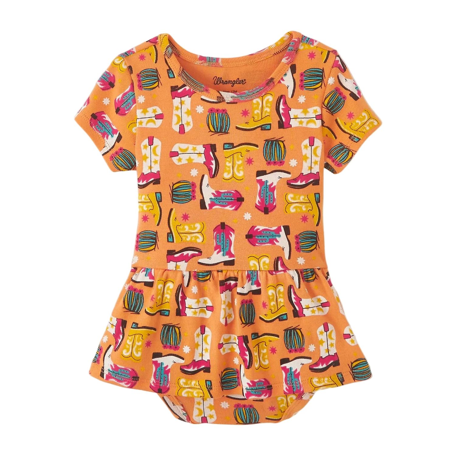 Wrangler Baby Girl's Short Sleeve Onsie - Orange