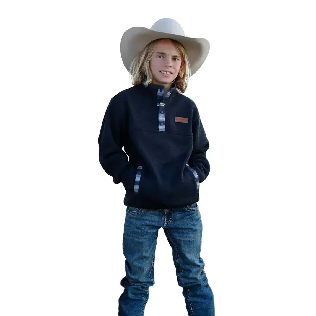 Cinch Boy's Long Sleeve Pullover Sweater- Charcoal