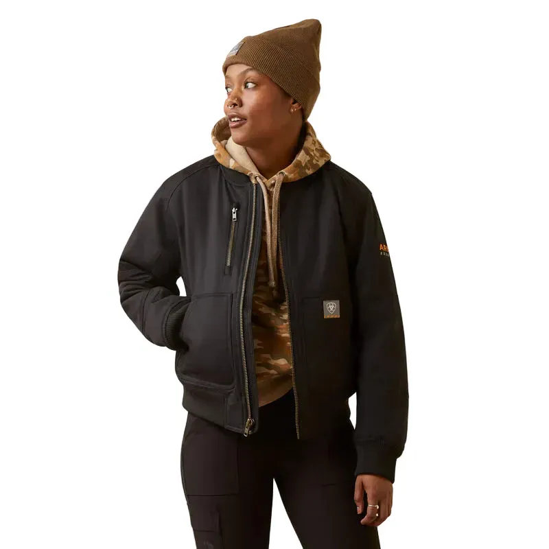 Ariat Women's Rebar DuraCanvas Bomber Jacket Black