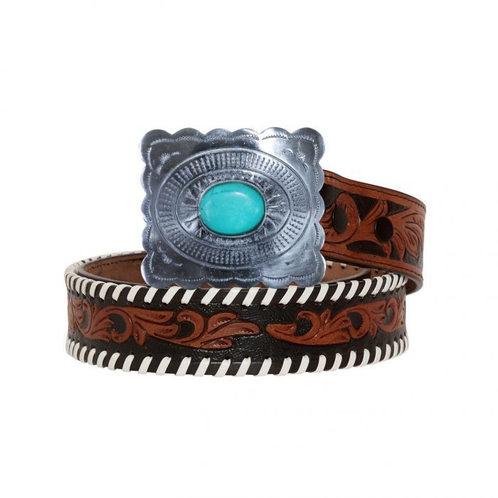 Myra Grave Brown Hand Tooled Belt