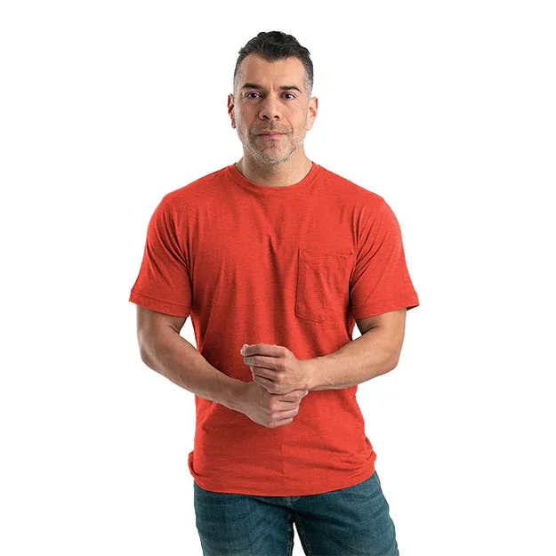 Berne Men's Performance Short Sleeve Pocket Tee - Deep Red