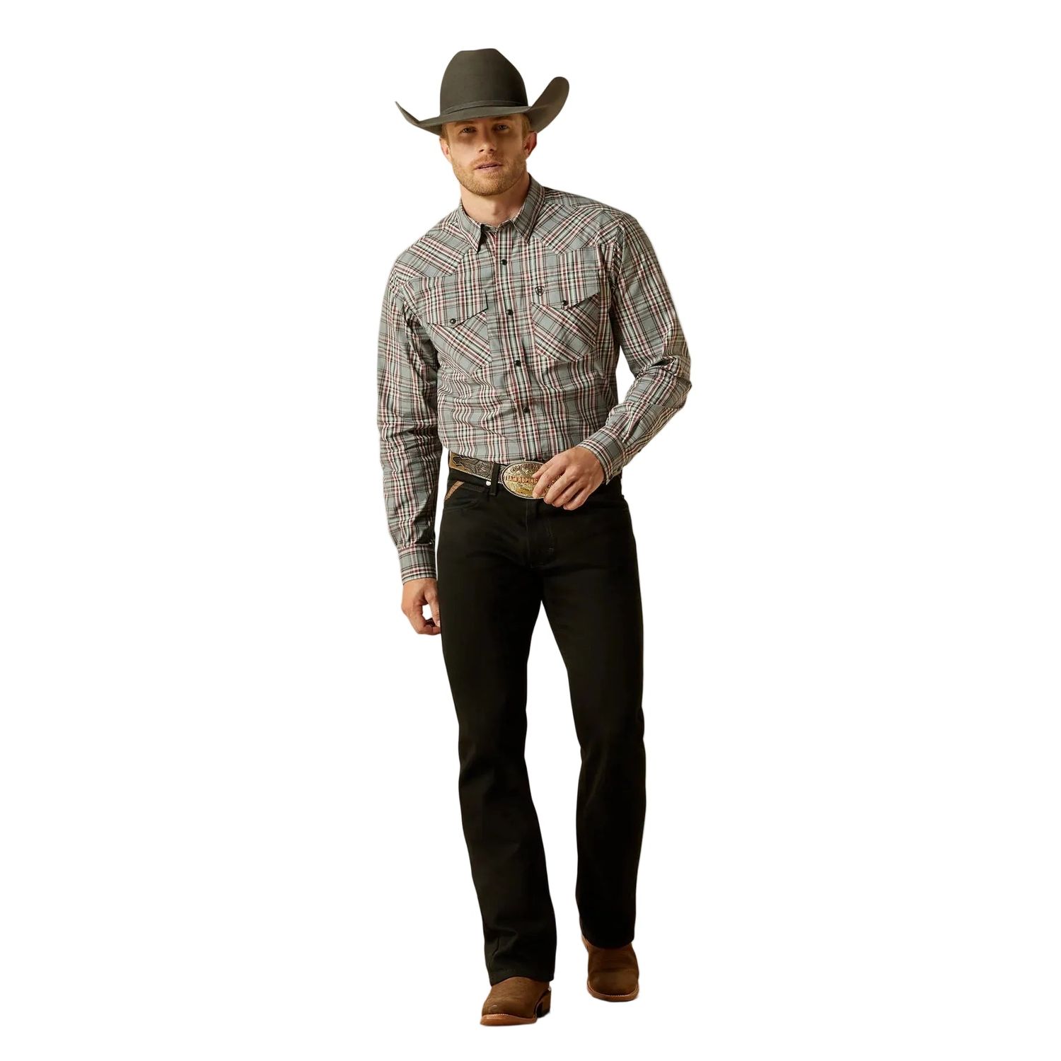Ariat Men's Long Sleeve Pro Series Trenton Fitted Shirt - Grey