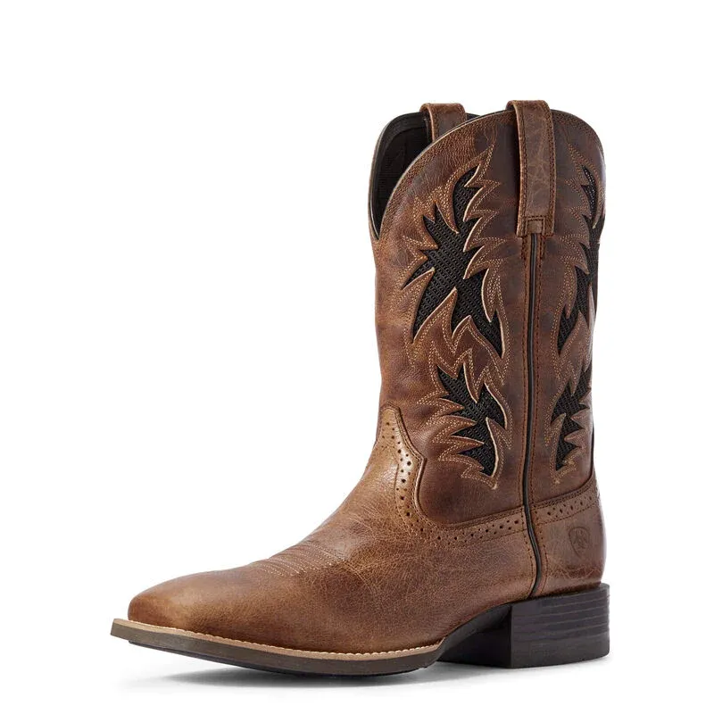 Ariat Men's Sport Cool VentTEK Western Boots - Dark Tan, Size: 7, Width: EE