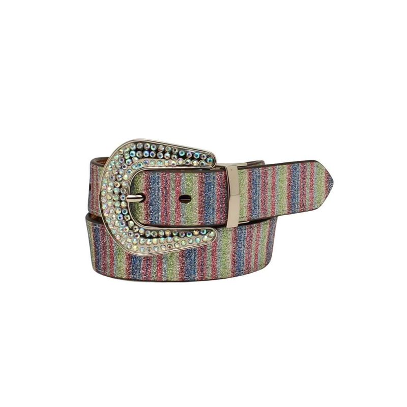 Angel Ranch Girl's Reversible Cactus Stripe Belt- Multicolored