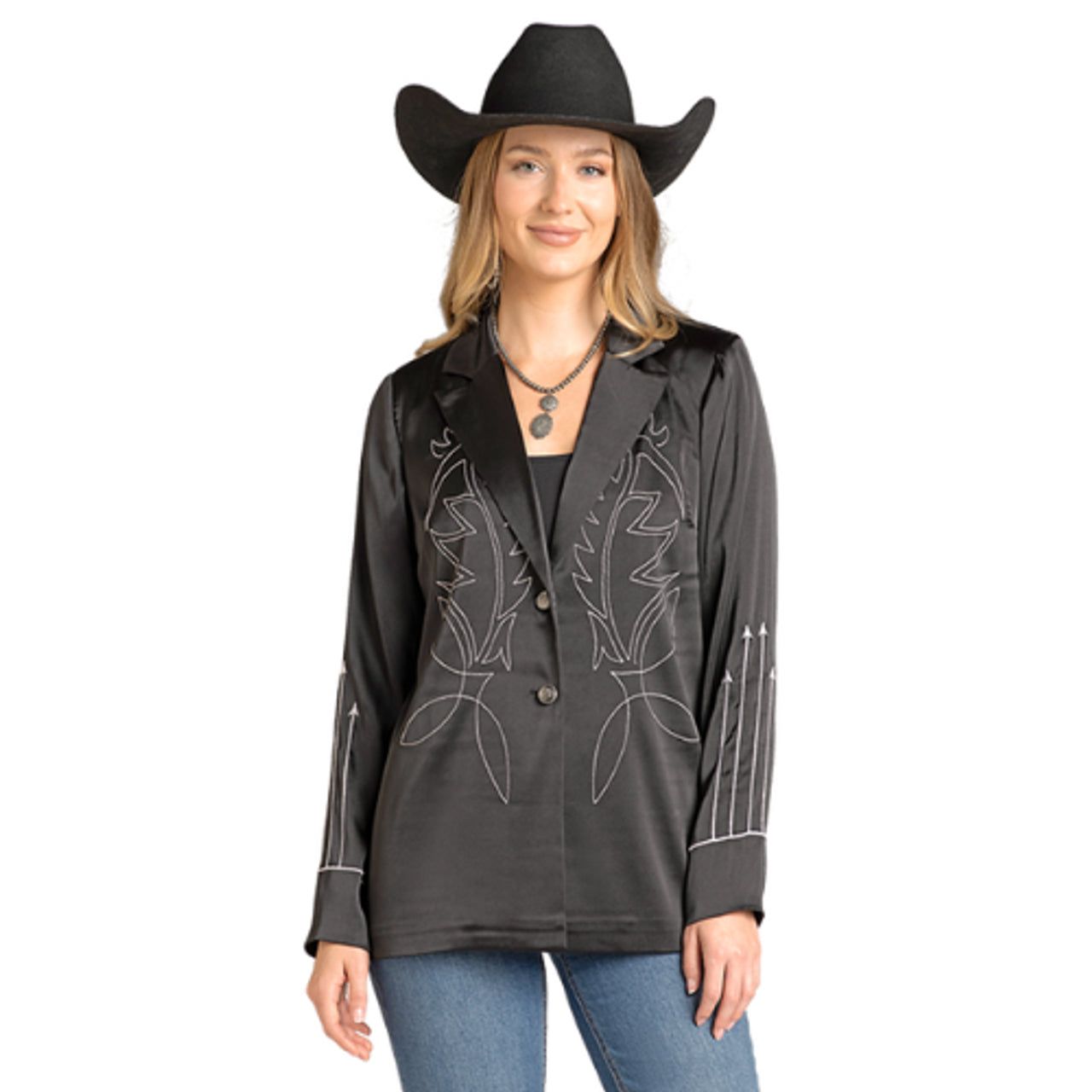 Rock &amp; Roll Women's Boot Stitch Blazer - Black