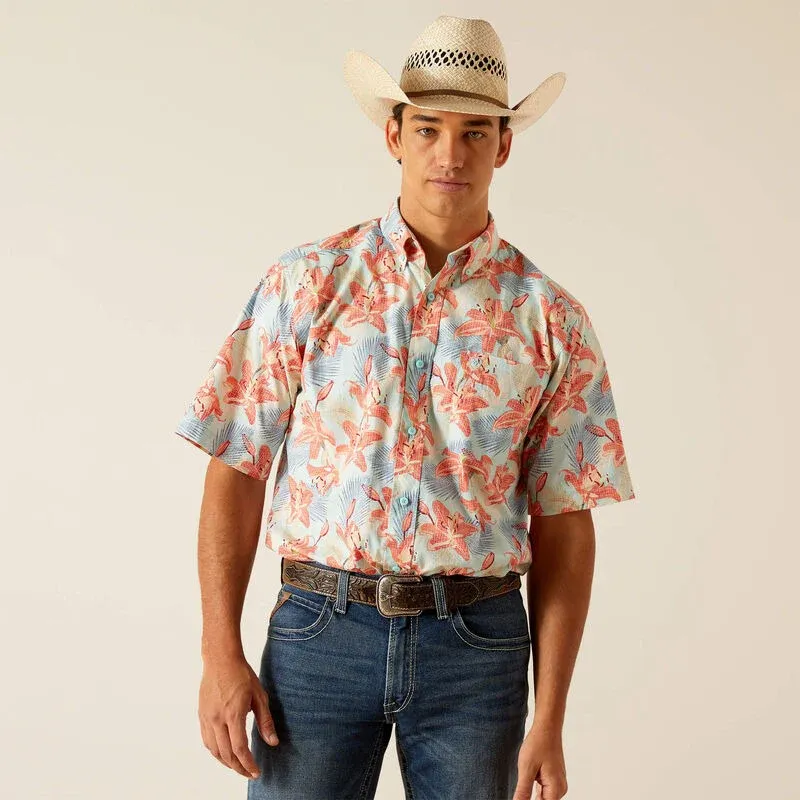 Ariat Men's Kolr Classic Fit Short Sleeve Shirt - Sky, Size: XS