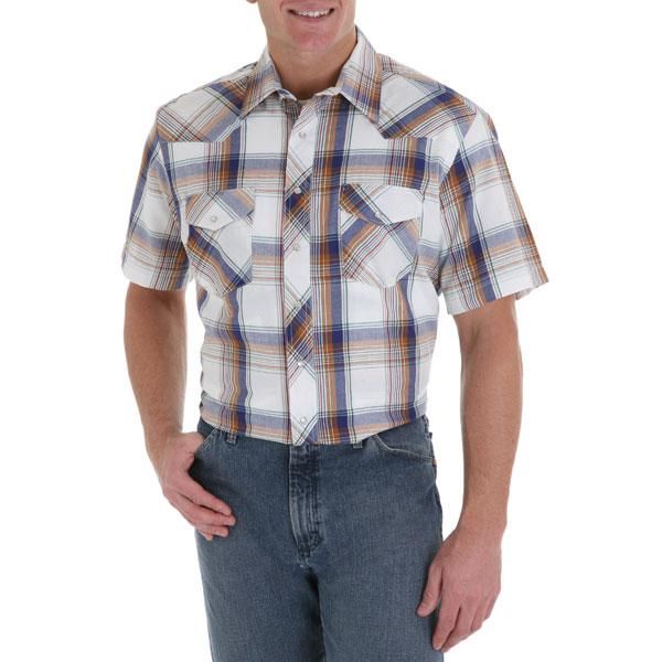 Wrangler Men's Sport Short Sleeve Western Snap Shirt - Big &amp; Tall Sizes, Size: 2XT