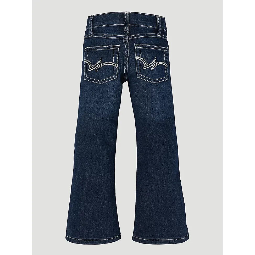 Wrangler Girls Premium Patch Bootcut Jeans - Dark Blue, Fit: Slim, Size: 4