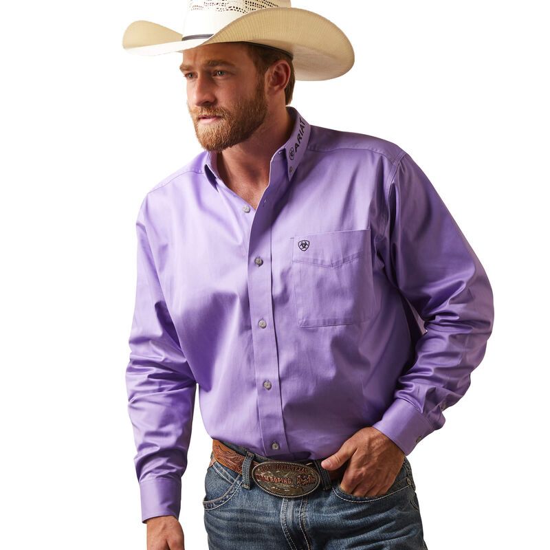 Ariat Mens Team Logo Twill Classic Fit Shirt - Violet Tulip