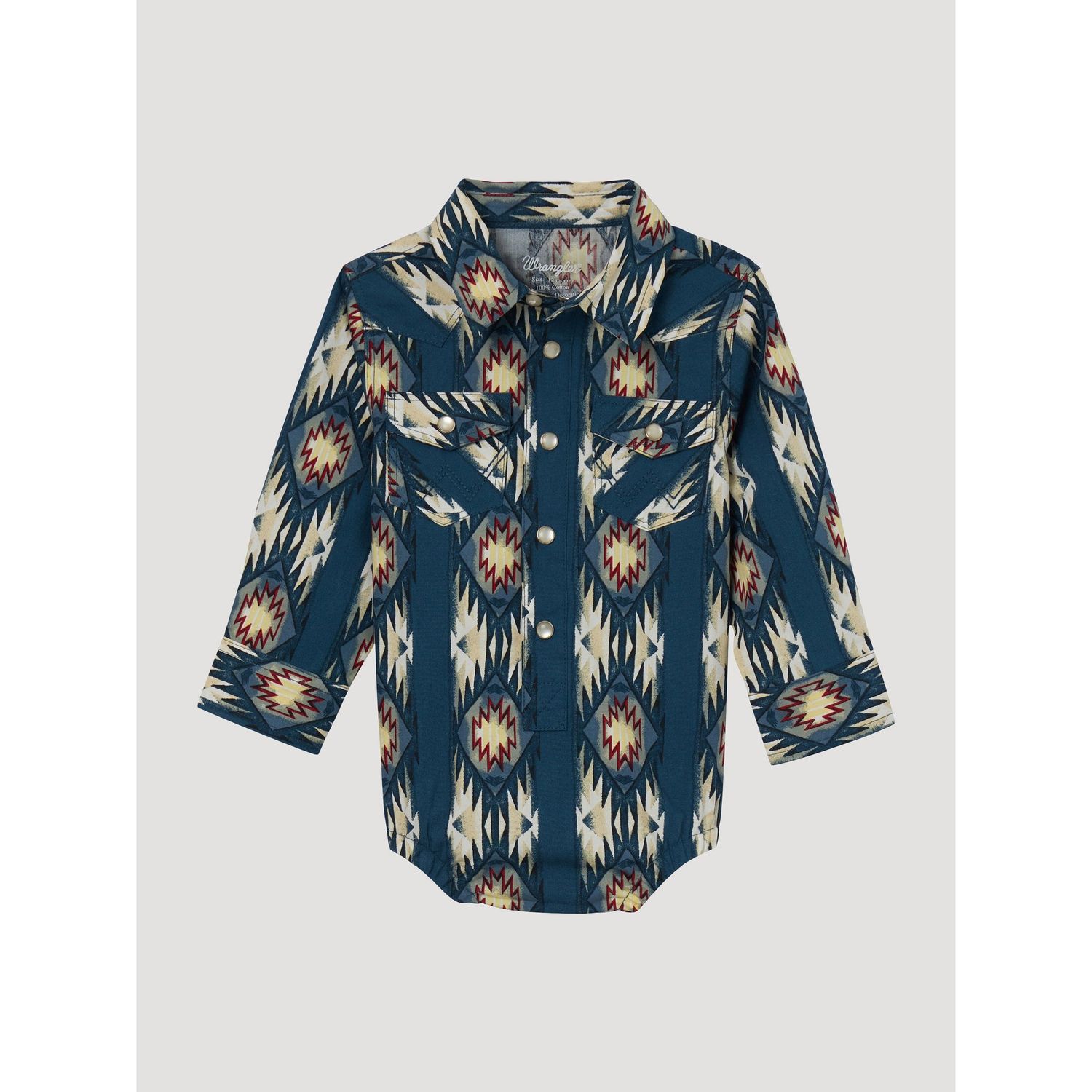 Wrangler Baby Boy Navajo Long Sleeve Shirt - Navy