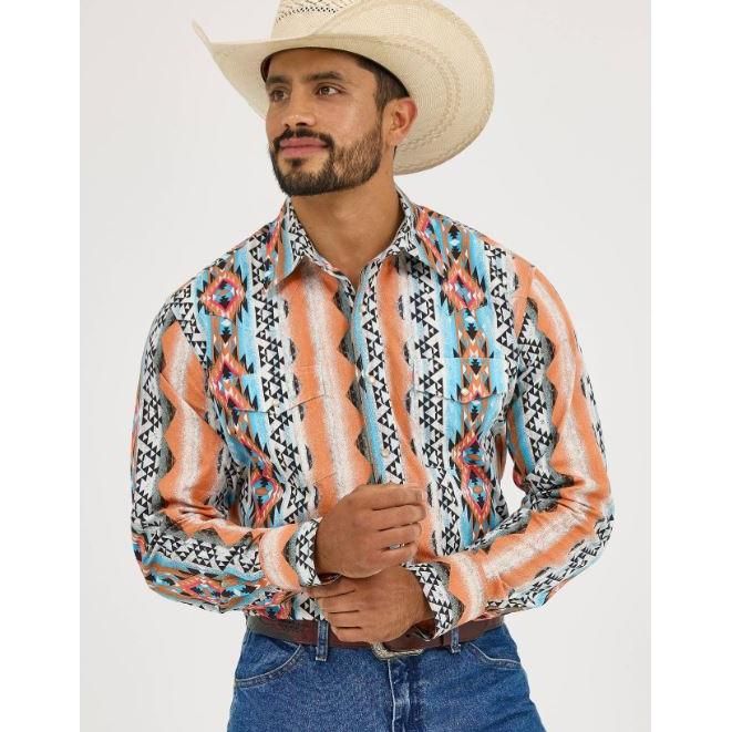 Wrangler Men's Long Sleeve Checotah Classic Fit Shirt- Multi
