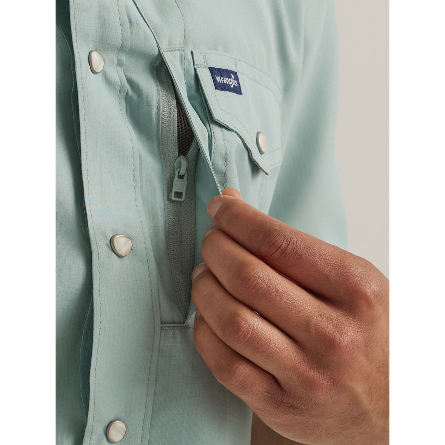 Wrangler Men's Performance Snap Short Sleeve Solid Shirt - Green