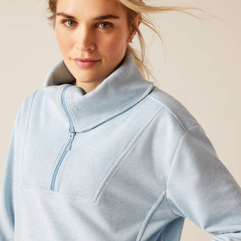Ariat Women's Fern 1/2 Zip Sweatshirt - Heathered Glacier Lake