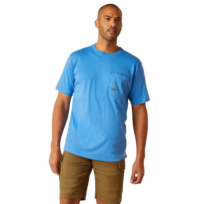 Ariat Men's Rebar Workman Logo T-Shirt - Campanula/ Grey Camo