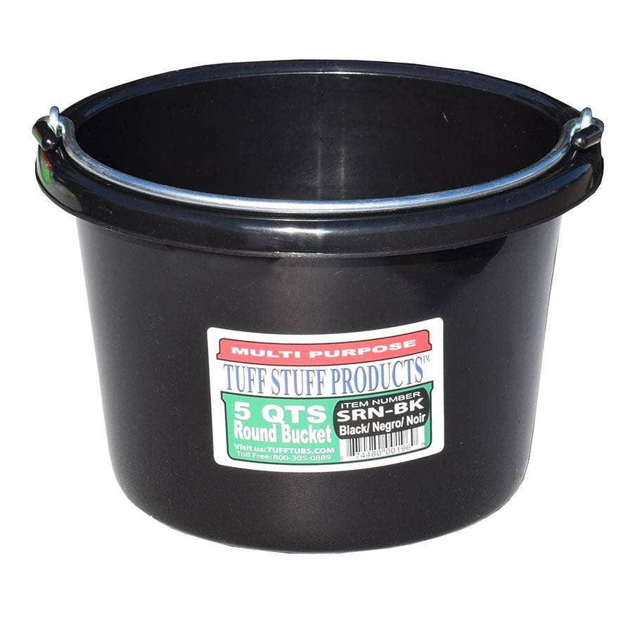 Tuff Stuff Round Bucket 8 Qt, Colour: BLACK