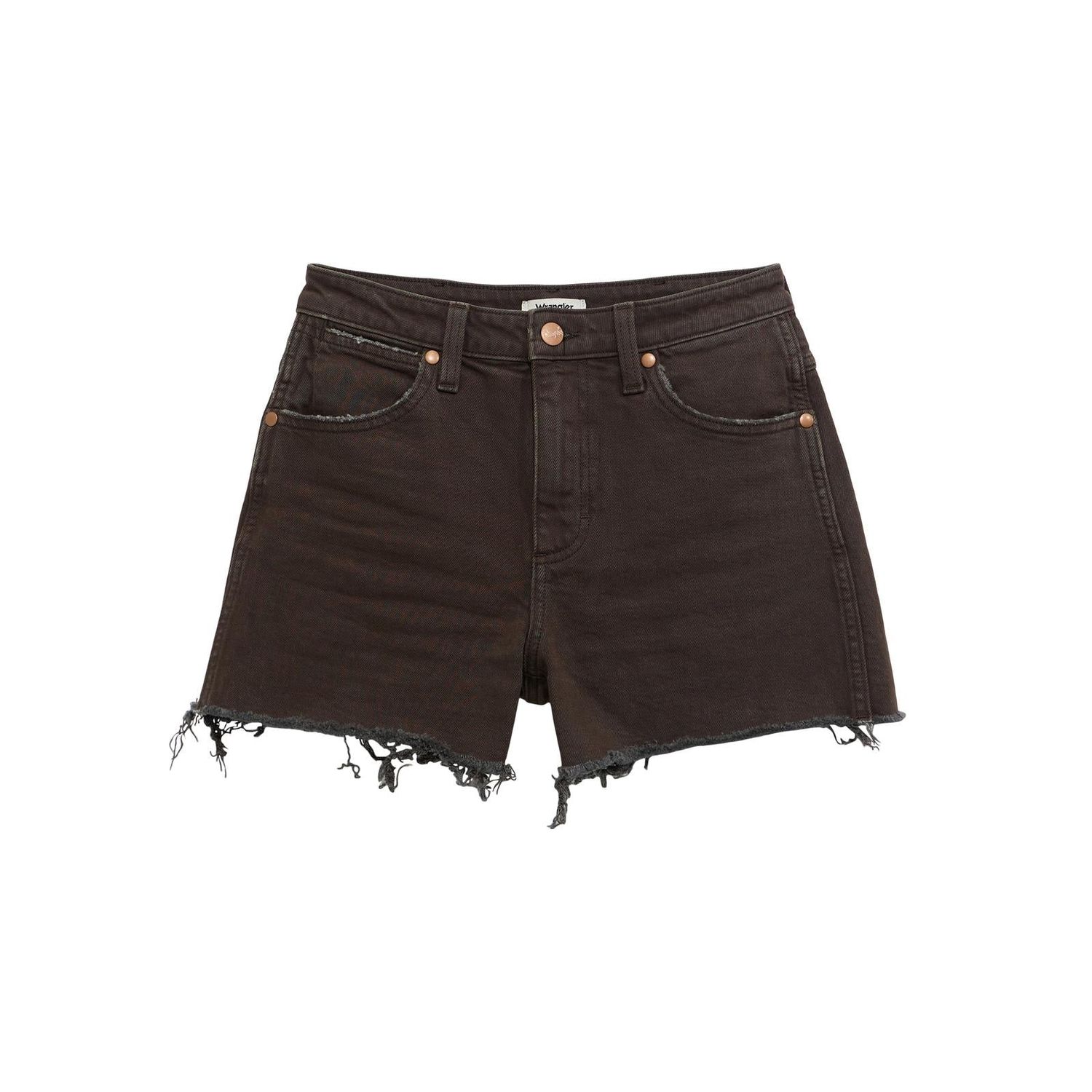 Wrangler Women's High Rise Cowboy Shorts- Cocoa