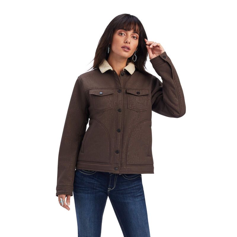 Ariat Womens Trucker Softshell Jacket - Brazil Nut Emb