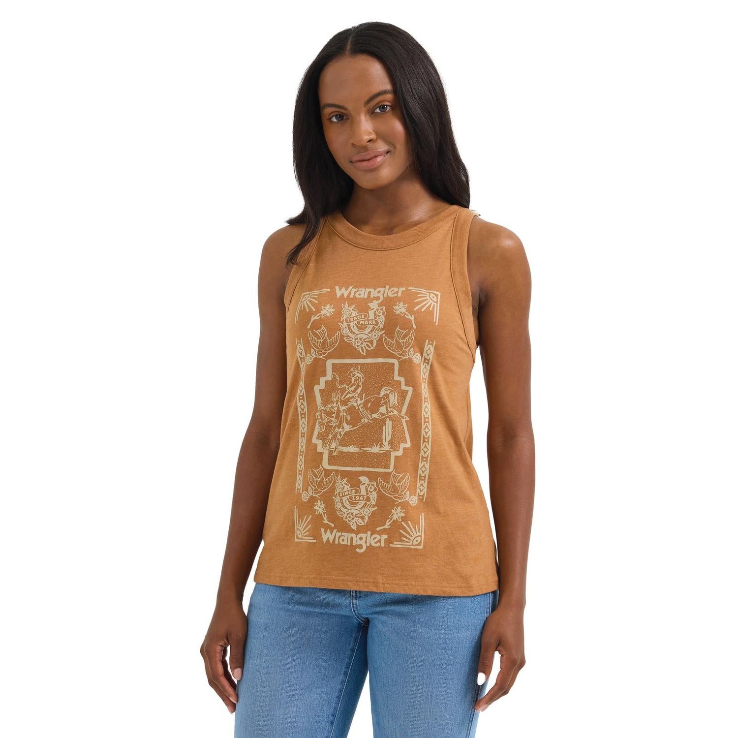 Wrangler Women's Retro Knit Goddess Tank- Argan Oil Heather