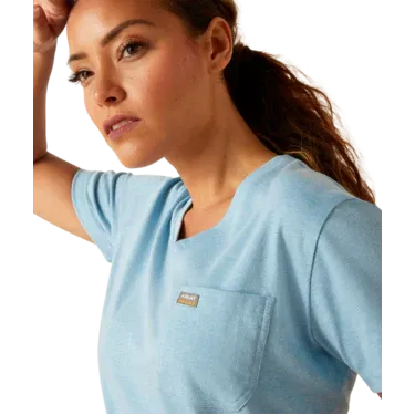 Ariat Women's Rebar Cotton Strong V-Neck Tank - Norse Blue Heather