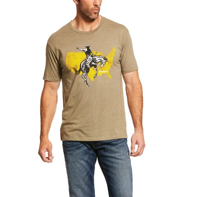 Ariat Men's American Rodeo SS T-shirt Olive Heather, Size: M
