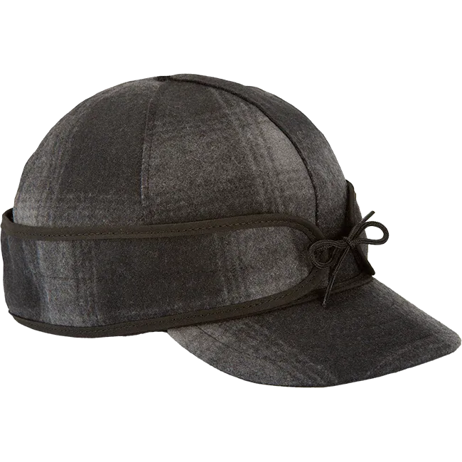 The Original Stormy Kromer Cap, Colour: BLACK/GREY PLAID, Size: 6 7/8