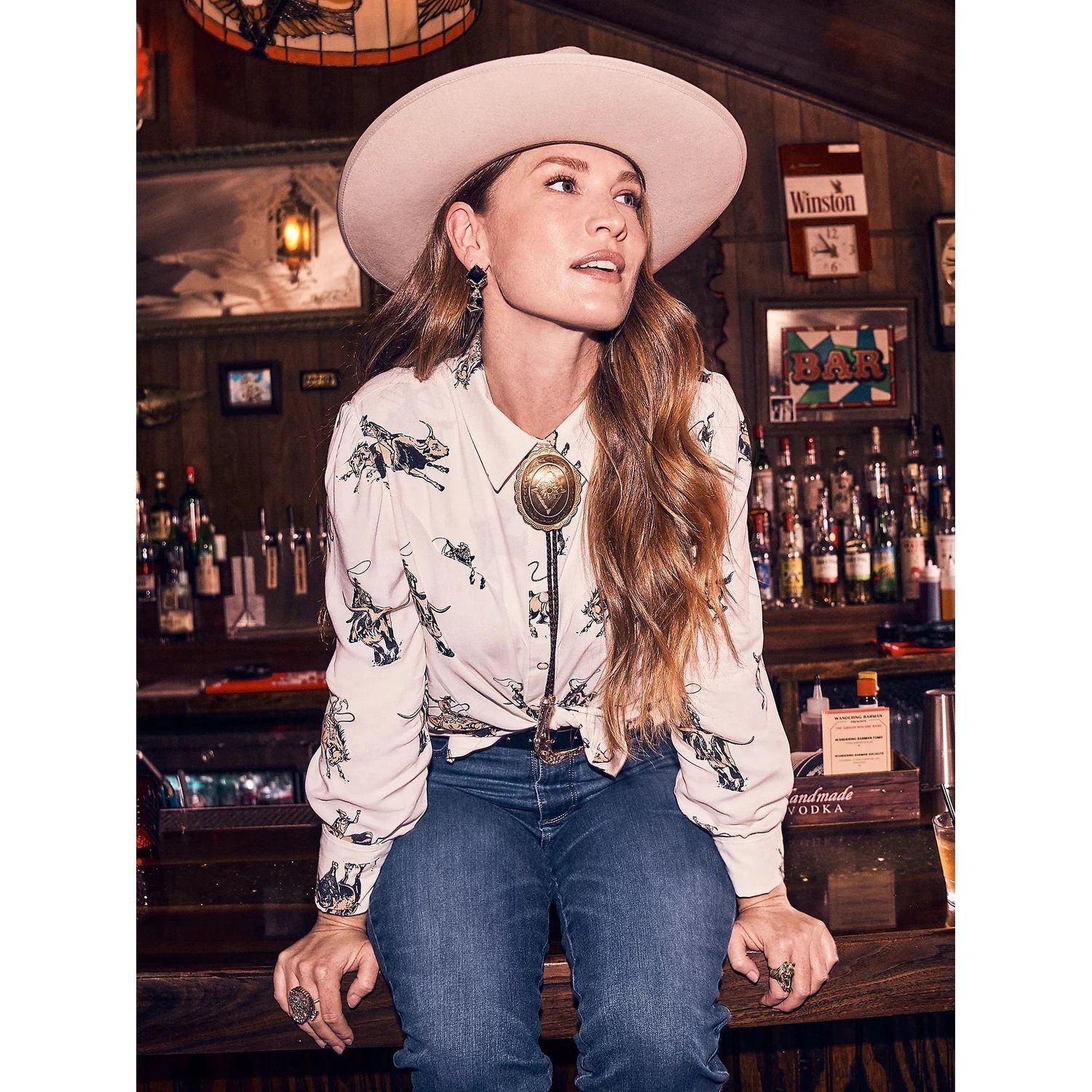 Wrangler Women's Long Sleeve Punchy Rodeo Blouse - White