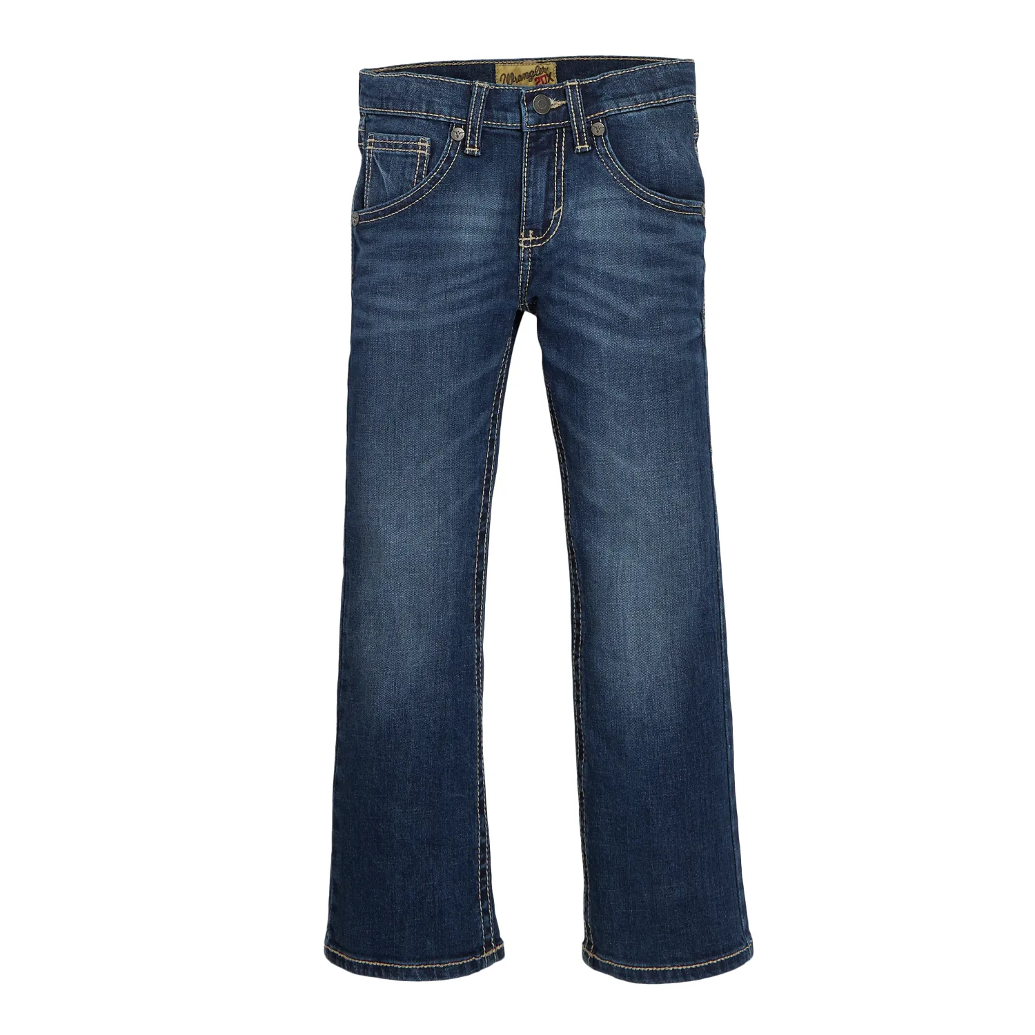 Wrangler Boys 20X Vintage Boot Cut Jeans- Dark Stone Wash, Fit: Slim, Size: 8