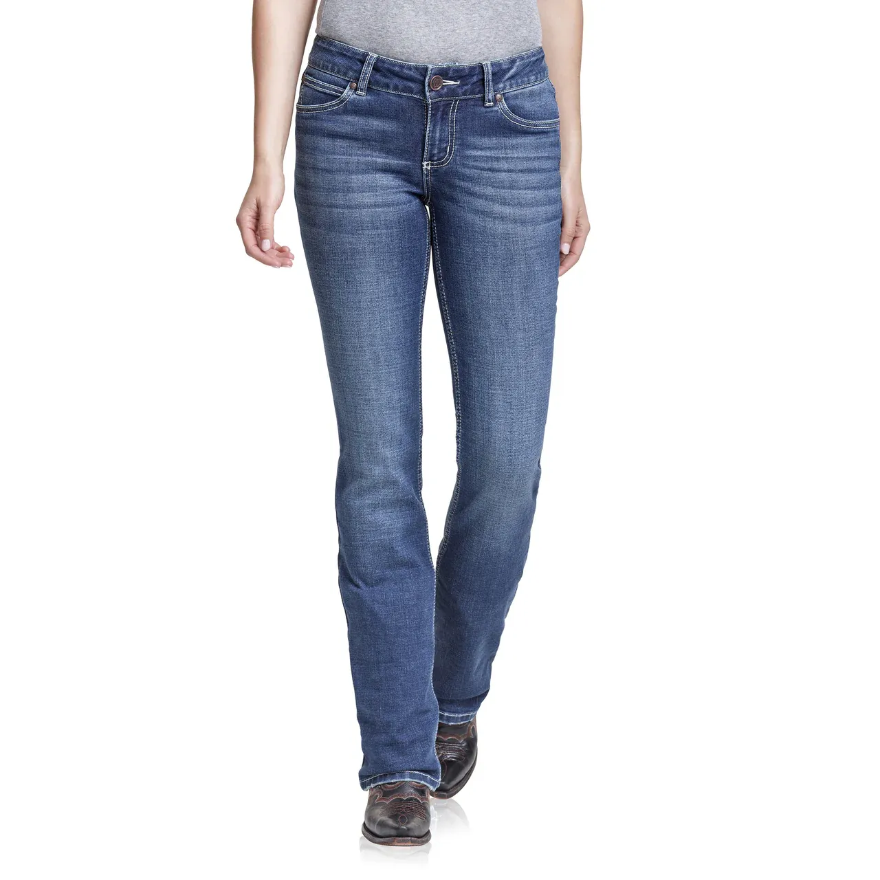 Wrangler Women's Retro Mae Mid Rise Bootcut Jeans - Griffin, Length: 34, Waist: 0