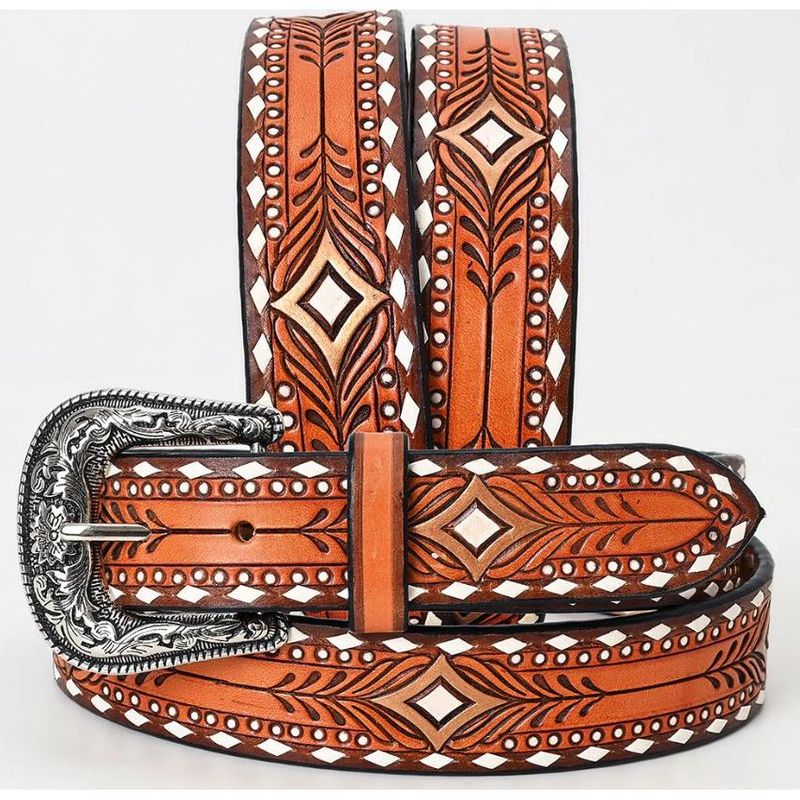American Darling Unisex Tooled Leather Belt - ADBLF247