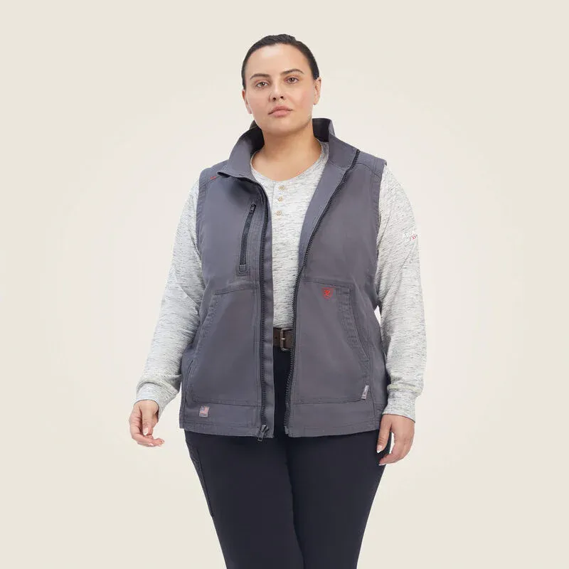 Ariat Women's FR Duralight Stretch Canvas Vest Iron Grey